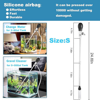 Carefree Fish Aquarium Small Gravel Cleaner 6Ft Hose Fish Tank Water Changer - Image 2