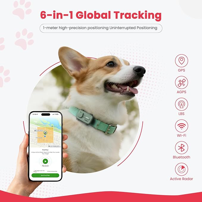 Smart Dog GPS Tracker Support 2-Way PetChat & AI Health Alerts Live Pet Tracker - Image 3