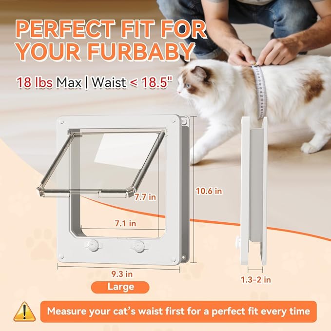LIBBEPET Cat Door Interior Door, Indoor Cat Doors, Large Pet Doors - Image 5