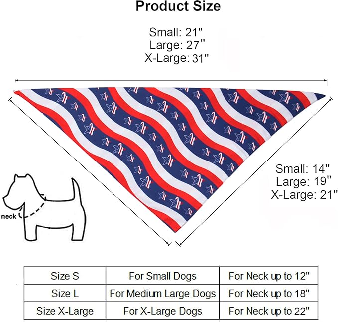 PTDECOR American US Flag Dog Bandana 4th of July Dog Bandanas Reversible - Image 4