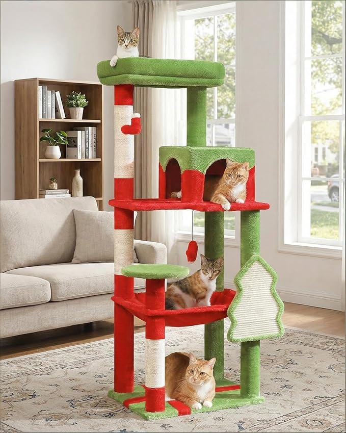 MUTTROS Cat Christmas Tree for Indoor Cats – 56.3“ Cat Proof Christmas Tree by MUTTROS