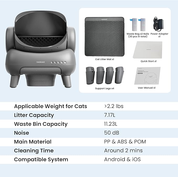 Neakasa M1 Plus Open-Top Self-Cleaning Cat Litter Box, 360° Safety Sensors - Image 10