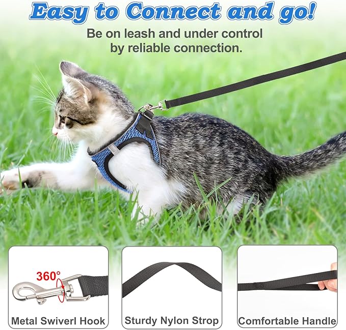 Cat Harness and Leash for Walking Escape Proof, Adjustable Kitten Vest Harness - Image 3