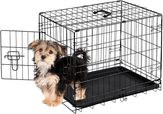 Sweetcrispy 24 Inch Single Door Dog Crate, Metal Pet Kennel by Sweetcrispy
