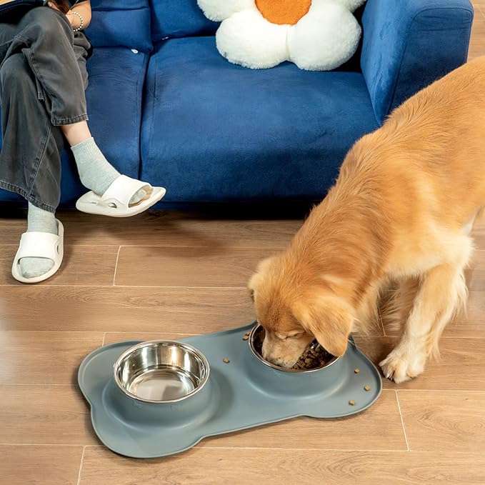 Conlun Dog Bowls with Non-Slip Silicone Mat, Spill Proof Large Food & Water - Image 9