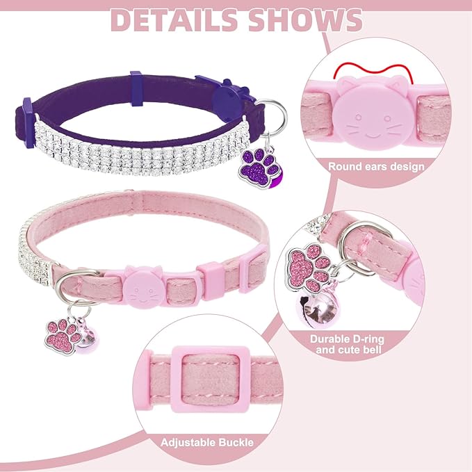 EXPAWLORER Soft Velvet Safe Cat Collars - Image 3