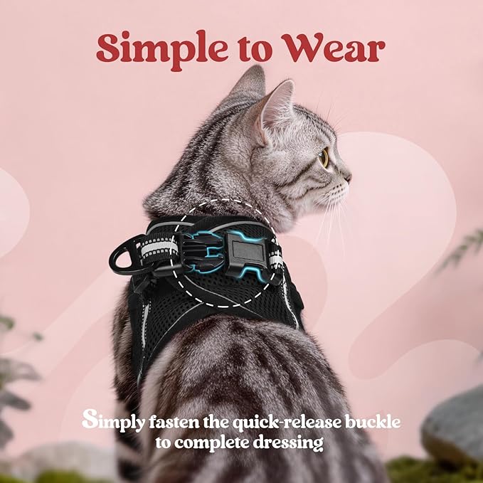 rabbitgoo Cat Harness and Leash, Step-in Escape Proof Kitten Harness Set - Image 4