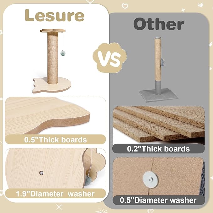 18” Tall Cat Tree for Kittens, Jute Scratching Post - Image 5