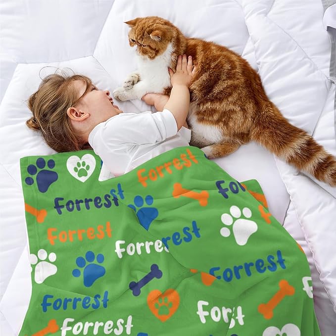 Personalized Dog Blankets with Name, Custom Paw Print Blanket - Image 4