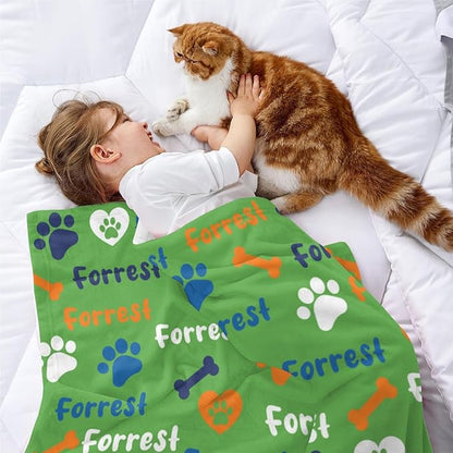 Personalized Dog Blankets with Name, Custom Paw Print Blanket - Image 4