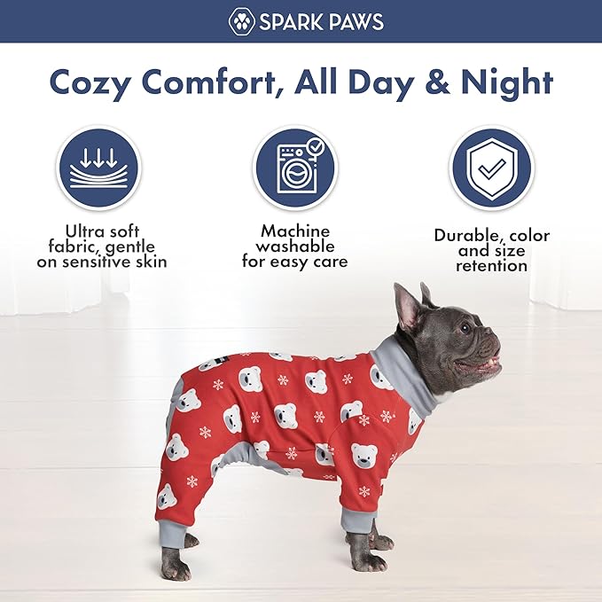 Spark Paws Dog Christmas Pajama, Dog Recovery Suit Male, Ultra-Soft and 4-Way - Image 5