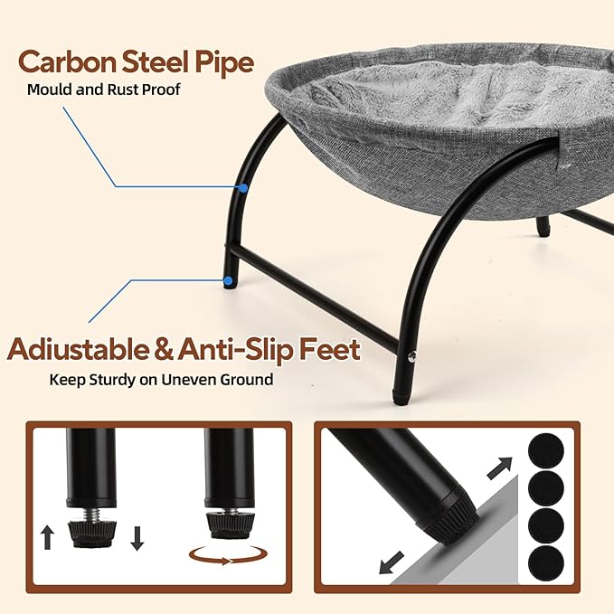 LIFLIX Raised Cat Hammock Bed, Pet Bed - Image 5