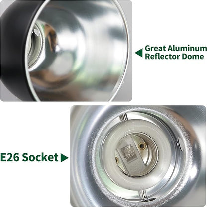 LUCKY HERP Aluminum 5.5inch Shallow Dome Reptile Light Fixture, Reptile Heat - Image 3