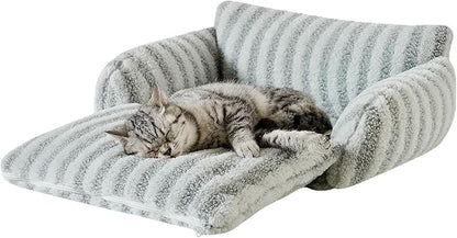 Hollypet Cat Bed Fluffy Plush Mutifuctional Double-Layer Soft Pet Couch - Image 2