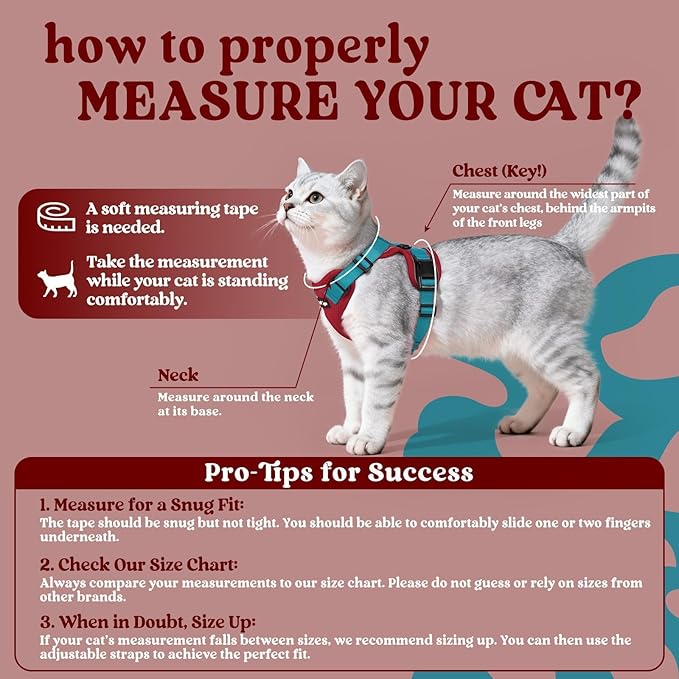 rabbitgoo Cat Harness and Leash Set, Escape Proof Vest Harness - Image 2
