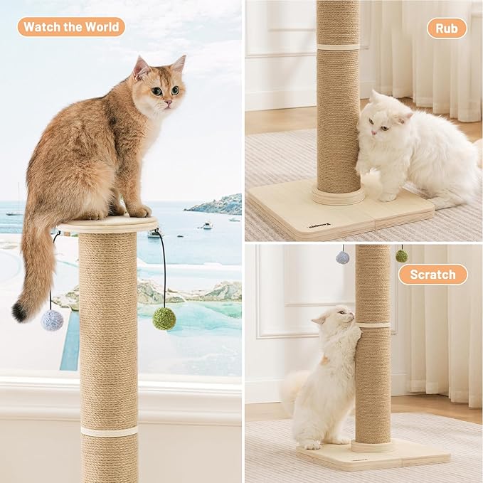 ZOMISIA 35'' Tall Cat Scratching Post, 4.7'' Large Scratch Post - Image 7