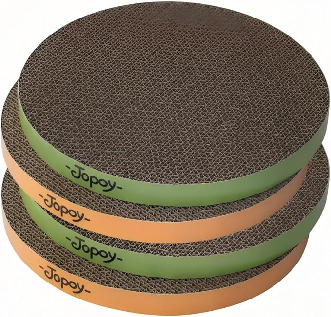 Round Cat Scratcher Replacement Pads -Circle Scratcher Pad Cardboard Cat by JOPOY