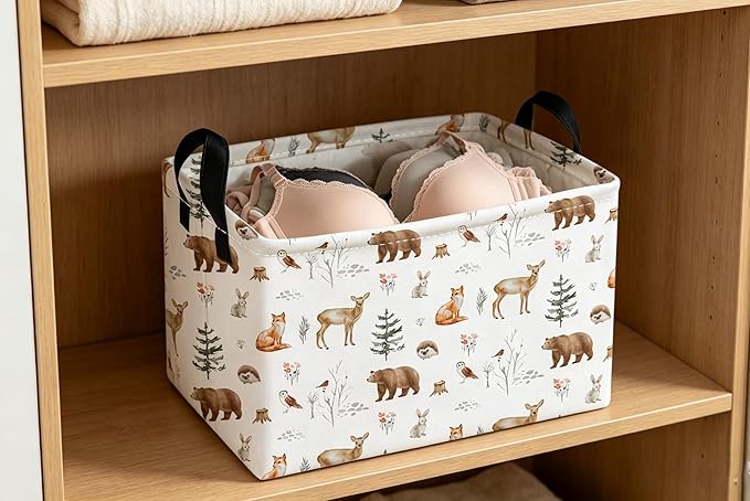 Essme Rectangular Animal Basket, Kids Storage Bins Organizer - Image 3