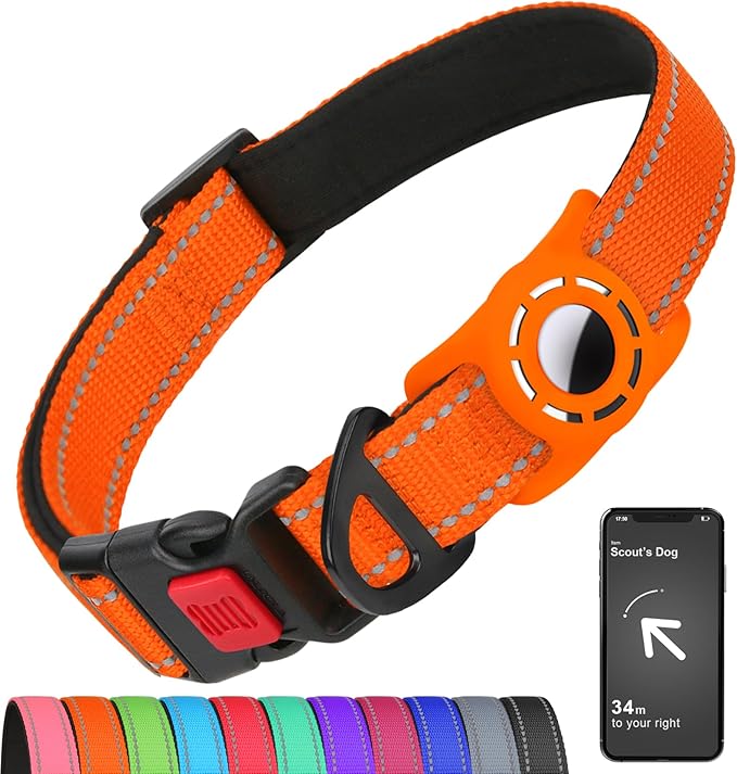 AirTag Dog Collar with AirTag Holder Compatible by Erbine