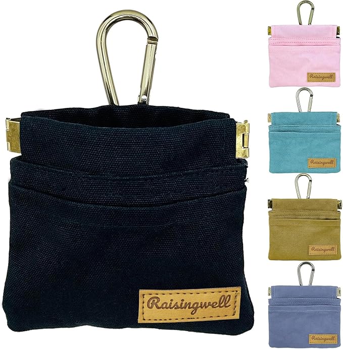 Raisingwell Dog Treat Pouch, Cotton Fabric, Hand Free Dog Walking Bag by Raisingwell