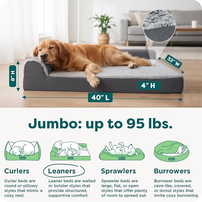 Furhaven Orthopedic Dog Bed for Large Dogs w/ Removable Bolsters & Washable - Image 3