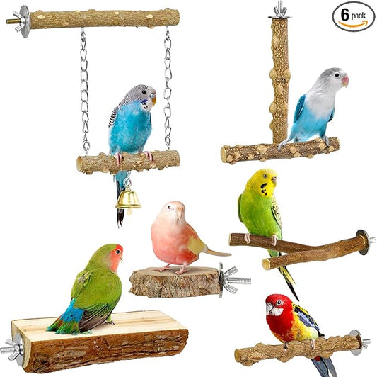 Bird Perches, Bird Perch Chewing Stick Cage Accessories Parrot Climbing by HPAWHOMEPART