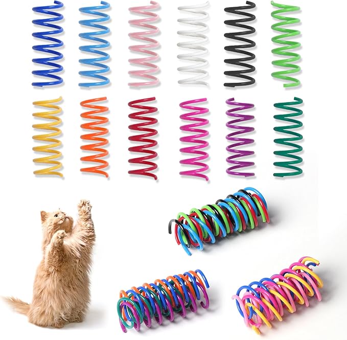 12PCS 12Colors Cat Spring Toys for Indoor Cats, Interactive Coil Springs for by KitysFatch