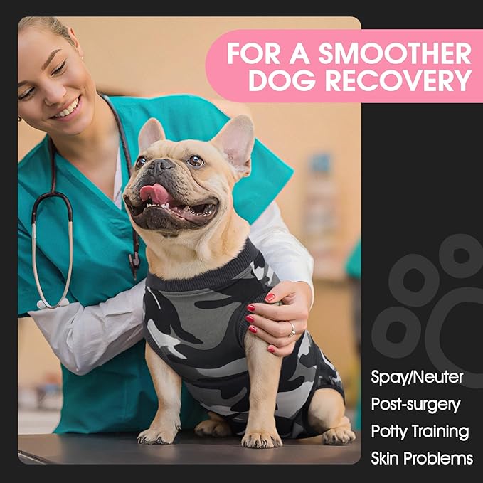 FUAMEY Dog Recovery Suit Male, Dogs Surgery Neuter Suits Puppy Spay Shirts - Image 3
