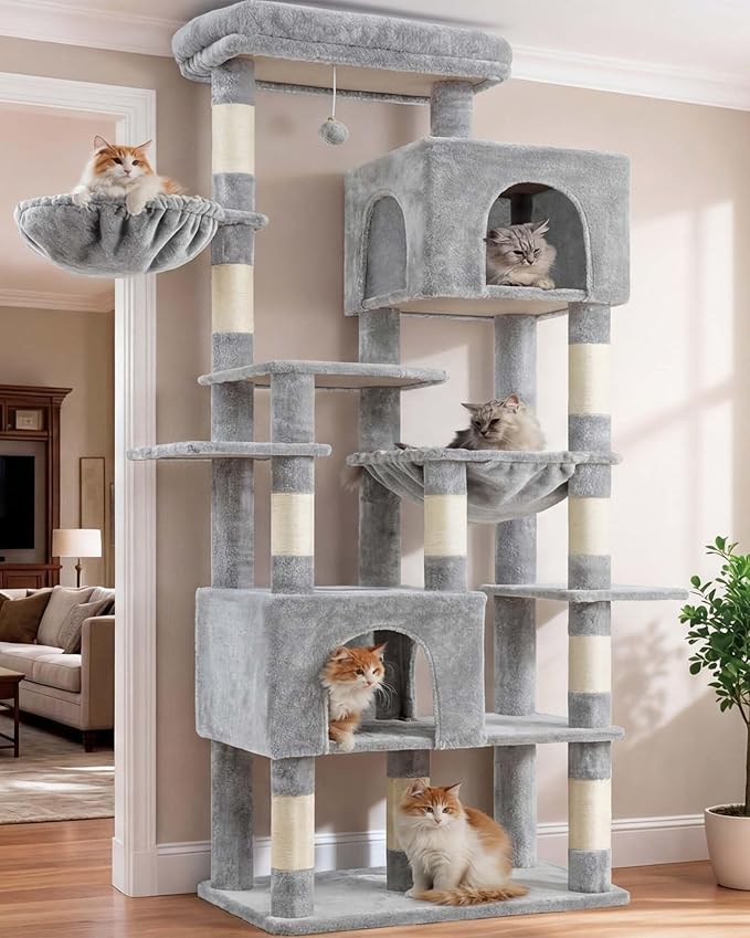 Heybly Cat Tree, 76-Inch Tall Heavy Duty Cat Tower by HEYBLY