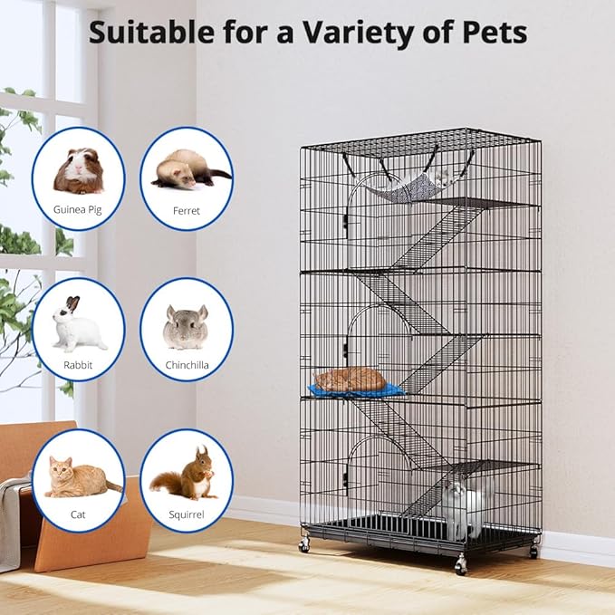PawGiant 6-Tier Large Cat Cage Playpen, 72-inch Indoor/Outdoor Enclosure - Image 7