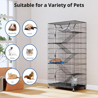 PawGiant 6-Tier Large Cat Cage Playpen, 72-inch Indoor/Outdoor Enclosure - Image 7