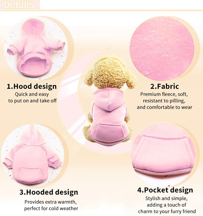 TAPBULL Dog Dresses, Fashionable Pet Dog Sweatshirt Clothes in Light Colors - Image 3