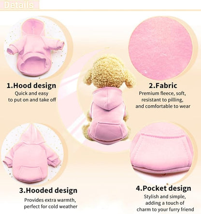 TAPBULL Dog Dresses, Fashionable Pet Dog Sweatshirt Clothes in Light Colors - Image 3