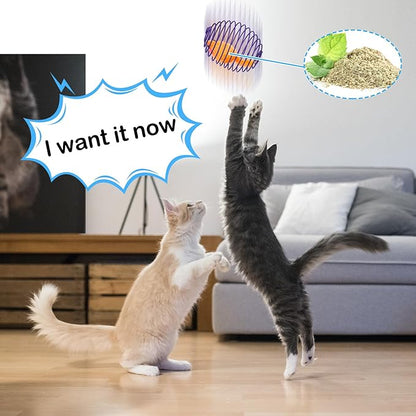 Jecery 5 Pcs Cat Spring Balls Toys Stretchable Rolling Balls Colorful Playful - Image 7