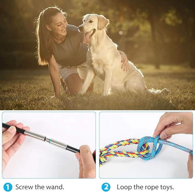 DIBBATU Flirt Pole for Dogs Interactive Dog Toys for Large Medium Small Dogs - Image 6