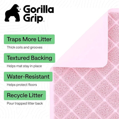 GORILLA GRIP Cat Litter Box Mat, Cushioned Coil Mesh Litter Trapping Mats - Image 2