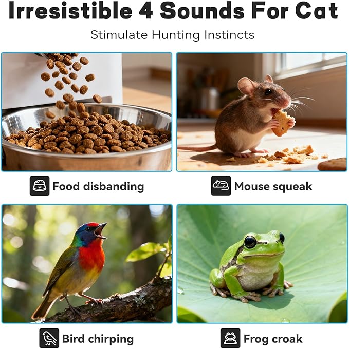 Interactive Cat Toy with Motion Activated Ball & 7 Holes Maze Mat, Hide and - Image 7