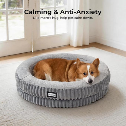 BALANCE Donut Dog Bed, 30 Inches Round Dog Bed Medium Size Dogs Washable - Image 3