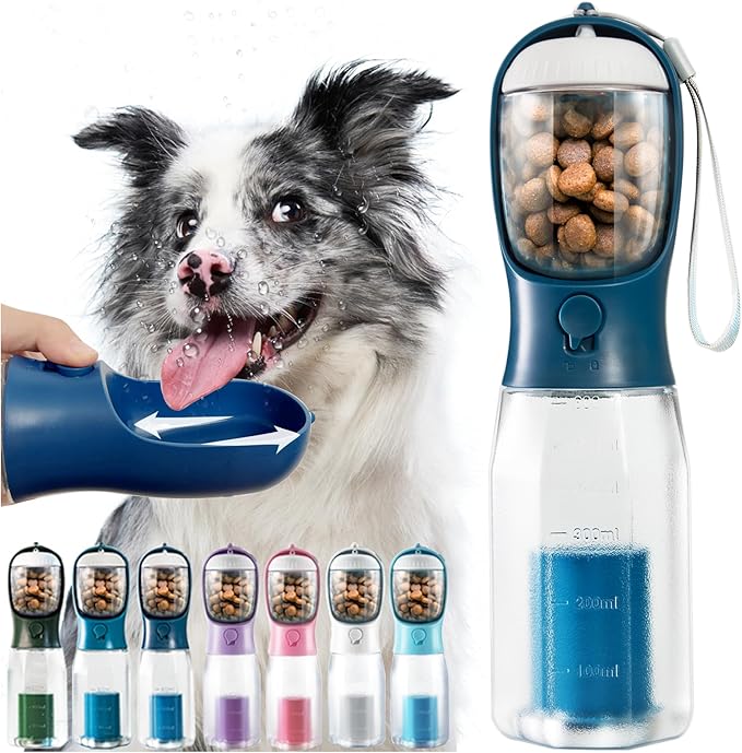 Portable Water Bottle for Dogs, 3 in 1 Pet Travel Bowl Dispenser by MoonyMars