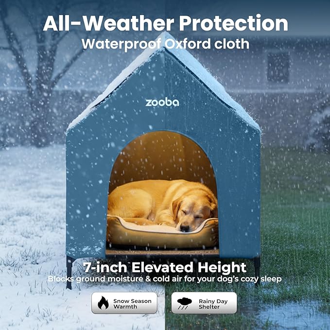 Zooba 36" Large Dog House for Large Dog Indoor or Outside, Weatherproof 600D - Image 3