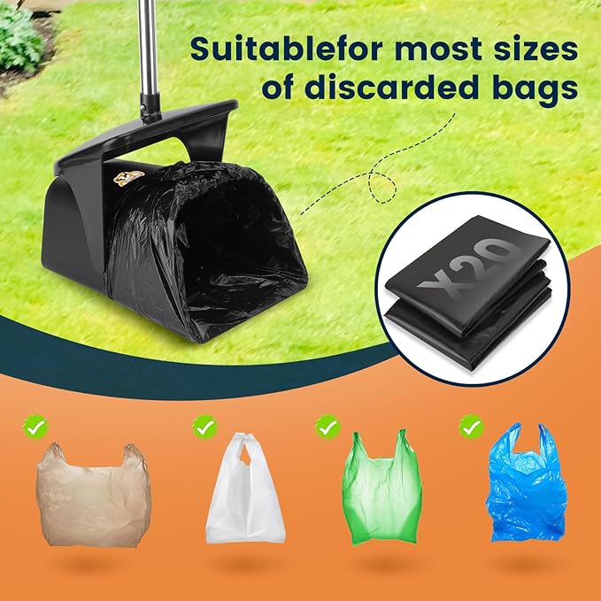 Pooper Scooper for Large Dogs Heavy Duty Swivel Bin & Rake - Image 5