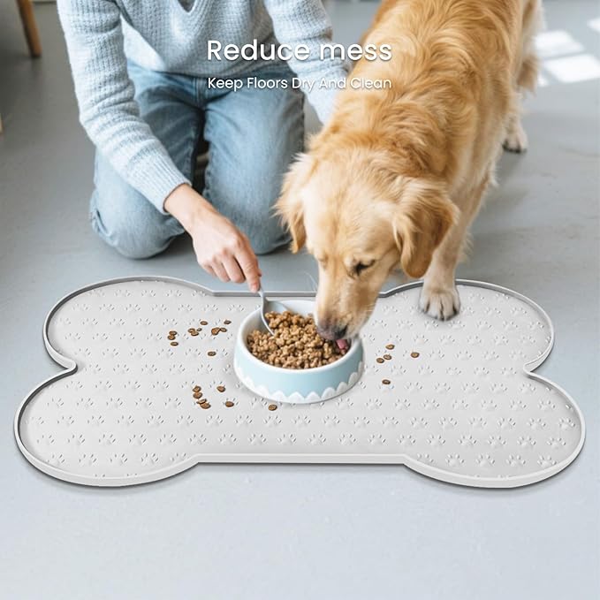 PWTAA Dog Food Mat Anti-Slip Silicone Dog Bowl Mat Thicker Pet Placemat - Image 8