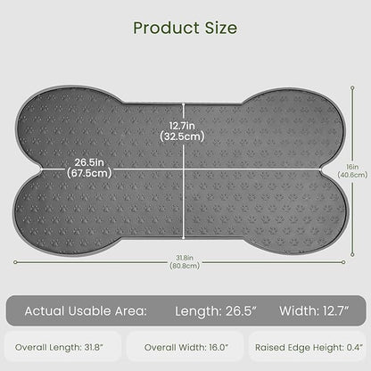 PWTAA Dog Food Mat Anti-Slip Silicone Dog Bowl Mat Thicker Pet Placemat - Image 2