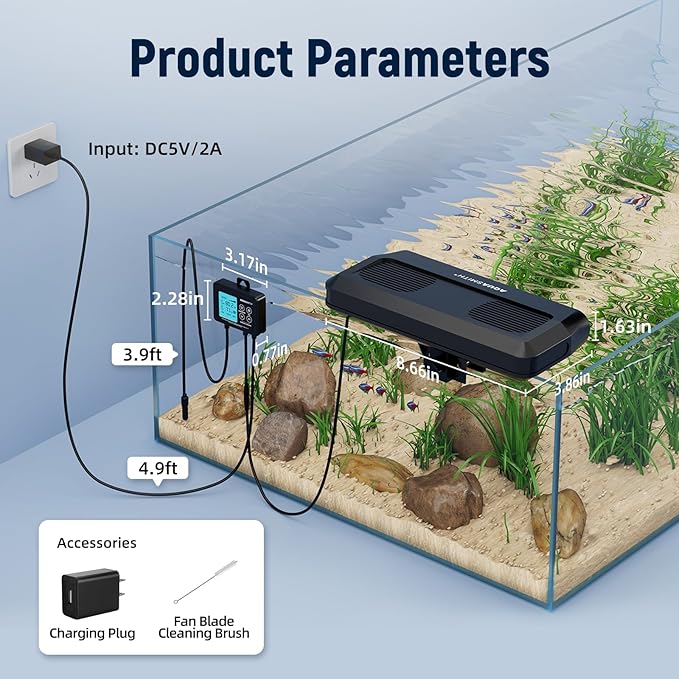 AQUASMITH Aquarium Chiller Fan, Fish Tank Cooler - Image 7