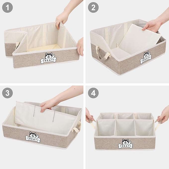 Dog Treat Container Basket for Countertop, Foldable Pet Toy Box for Living Room - Image 7