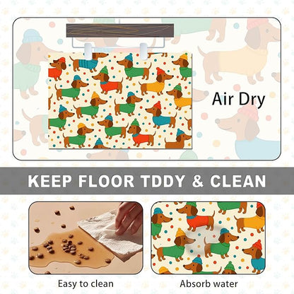 HOMETITUTE Dachshund Dogs Pet Food Mat Spill-Proof Pet Feeding Mat - Image 6