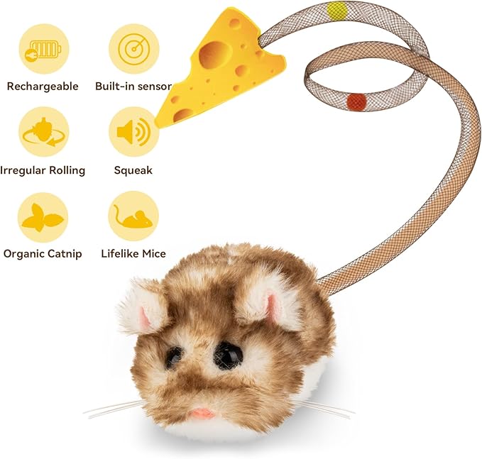 Migipaws Interactive MigiMouse Cat Toy 360° Rolling & Spin - Image 5