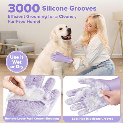 Augwind 6PCS Pet Grooming Kit for Dogs, Cats and Horses | Dog Washing Gloves | - Image 3