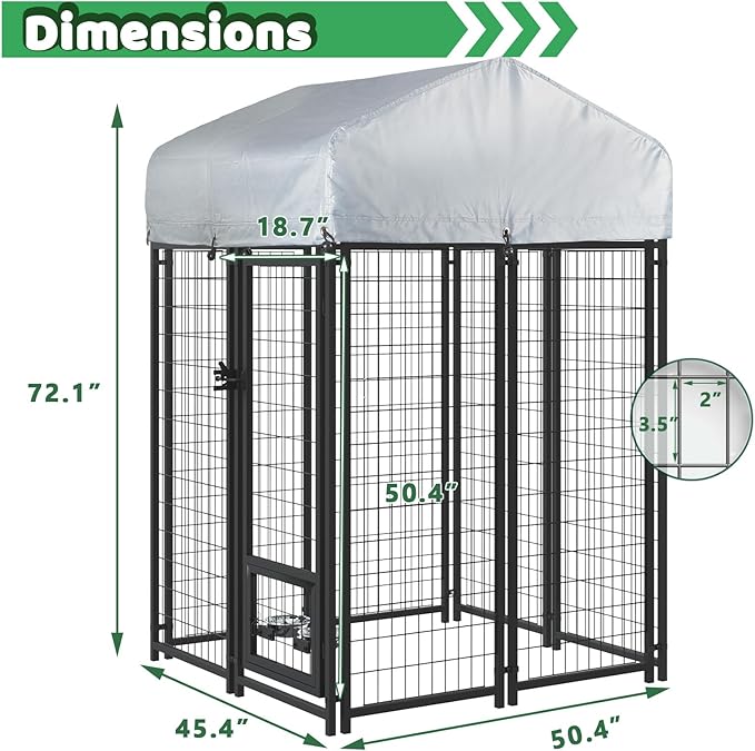 LEMBERI 4x4x6 FT Outdoor Dog Kennel - Image 6