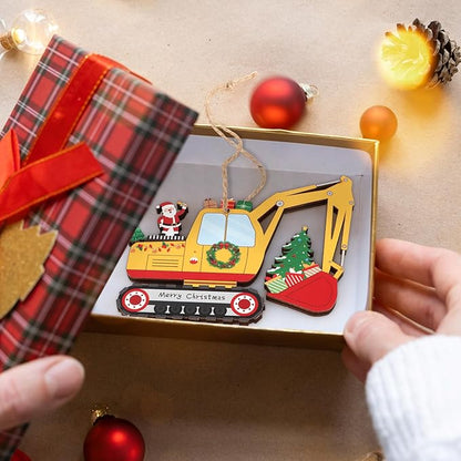 Personalized Excavator Christmas Ornament Xmas Construction Truck Ornaments - Image 4